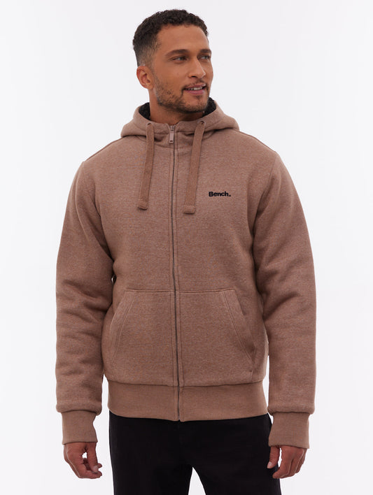 Baraz Sherpa-Lined Zip-Up Hoodie - Brown
