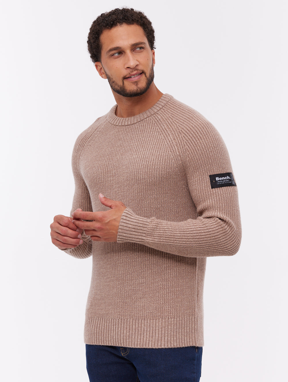 Molna Raglan Sleeve Crew Neck Sweater - Brown