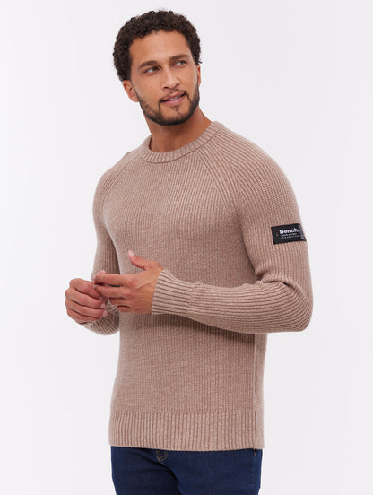 Molna Raglan Sleeve Crew Neck Sweater - Brown
