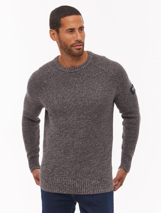 Molna Raglan Sleeve Crew Neck Sweater - Grey