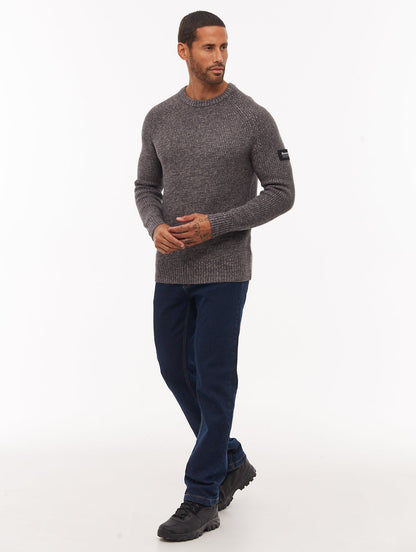 Molna Raglan Sleeve Crew Neck Sweater - Grey