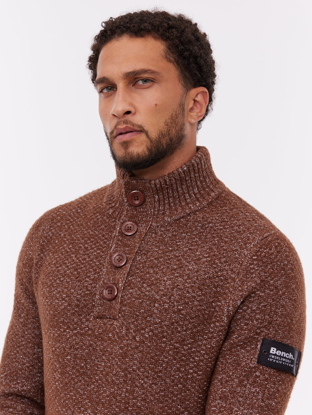 Hastom Funnel Neck Sweater - Brown